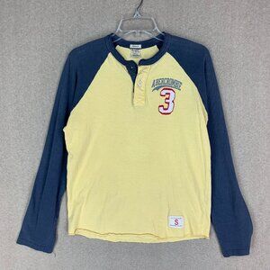 Abercrombie Fitch Shirt Size Small Yellow Henley Muscle Athletic Y2K Preppy